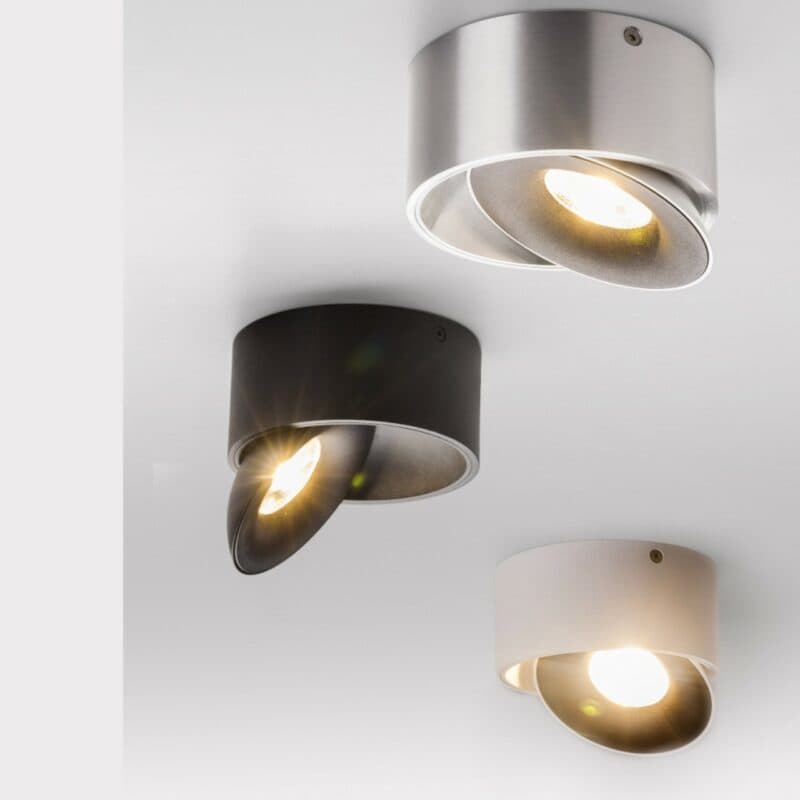 Lupia Licht Deckenstrahler Saturn in Aluminium, Schwarz und Weiß/Schwarz