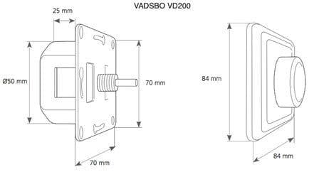 Vadsbo Universal-Drehdimmer VD100 Einbaumaße