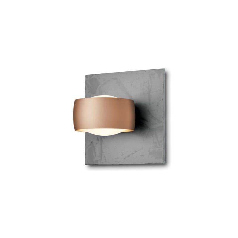 Oligo Wandleuchte Grace Unlimited in Beton Struktur/Satin cooper
