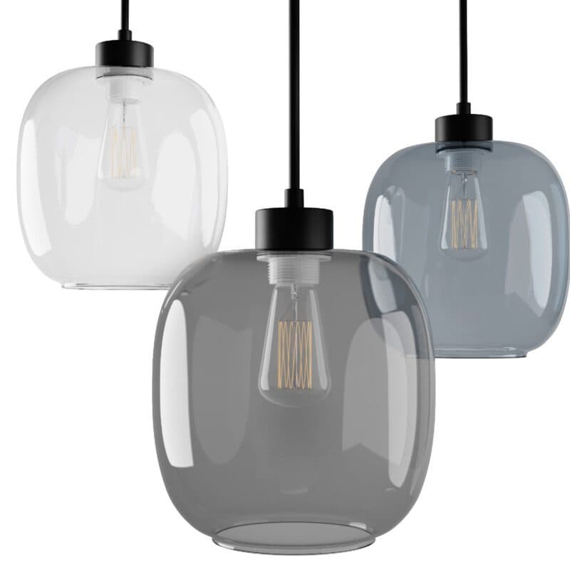 Liadomo Pendelleuchte Magellan in Transparent/Rauchglas/Blau