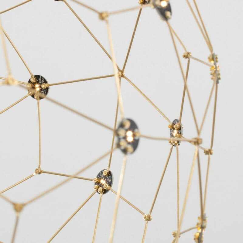 Nova Luce Pendelleuchte Sole in Gold mit 60 cm Detailansicht