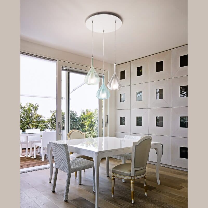 Fabas Luce Pendelelement Lila Ambientebeispiel (3-flammig Rondell)