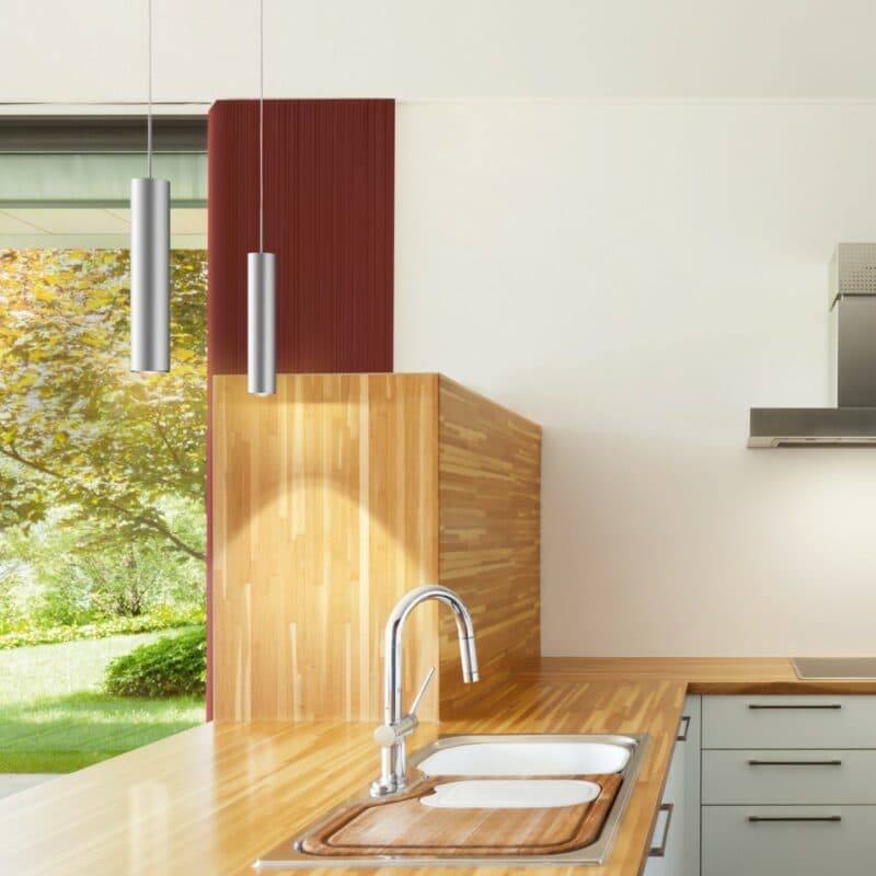 Bruck ALL-IN Schiene mit Star 55 80° Pendelelemente im Wohnbeispiel