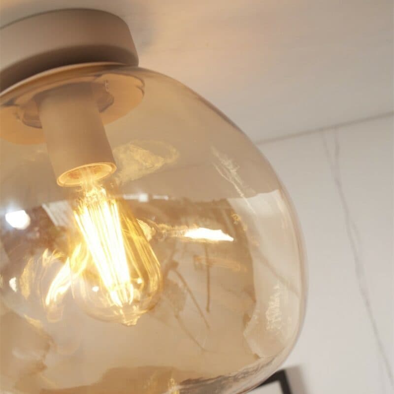 It's about Romi Deckenleuchte Helsinki in Amber Detailansicht Schirm