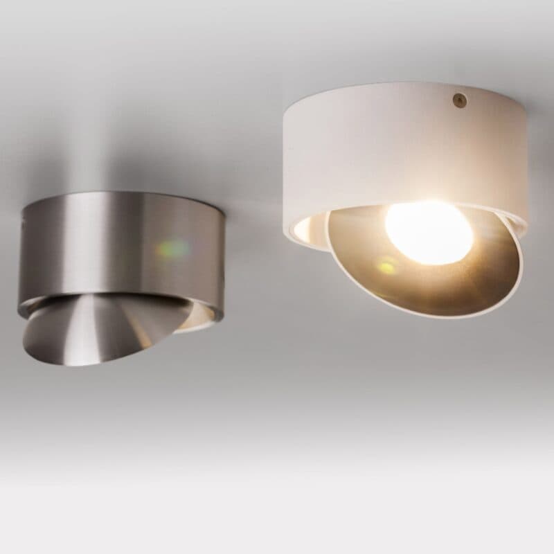 Lupia Licht Deckenstrahler Saturn in Schwarz und Aluminium