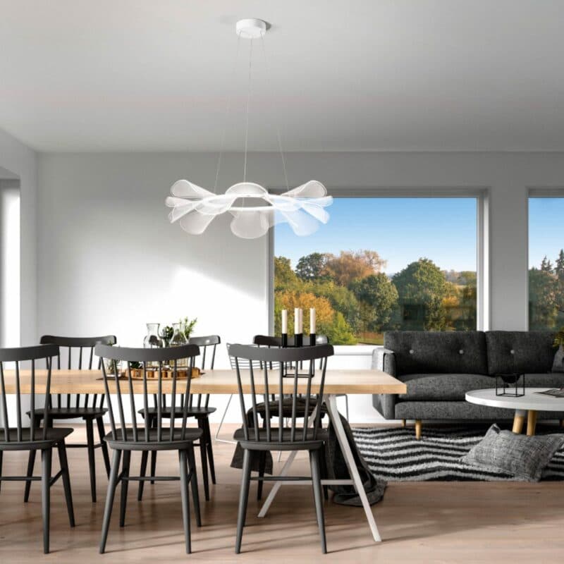 Fabas Luce Pendelleuchte Sylvie rund Wohnbeispiel