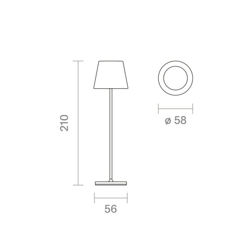 Sigor Akku-Tischleuchte Nuindie pocket Maße