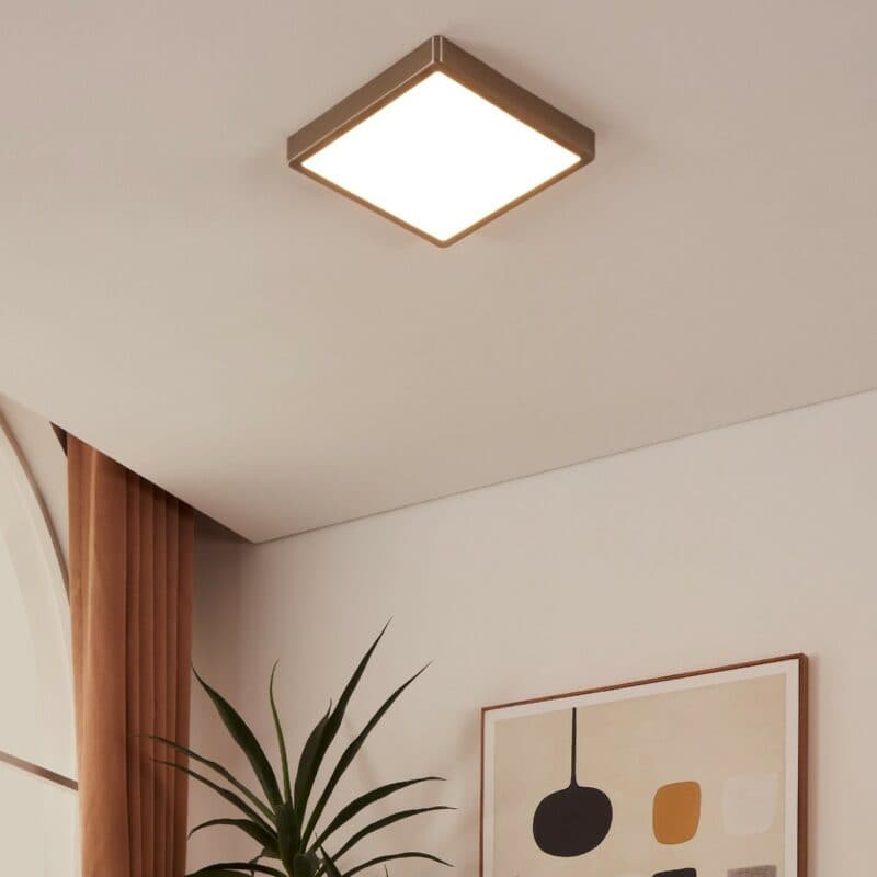 Eglo Deckenleuchte Fueva-Z quadratisch in Nickel matt mit 28 cm Ambientebeispiel