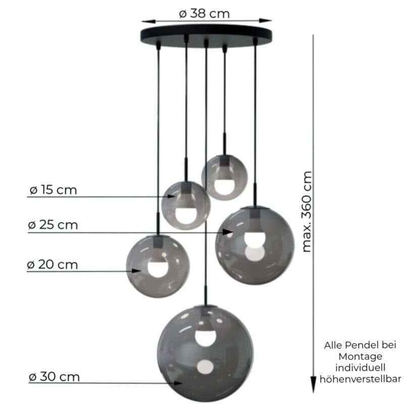 Liadomo Pendelleuchte Vetro Maße